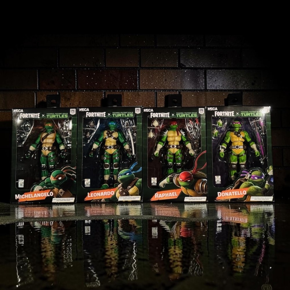 NECA TMNT FORTNITE COMPLETE SET of 4 Raphael, Michelangelo, Leonardo, Donatello